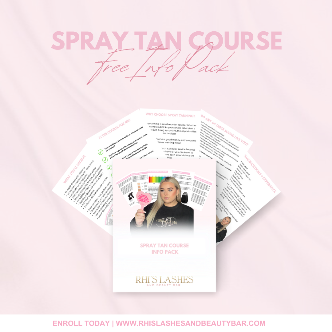 INFO PACK BEGINNER SPRAY TAN COURSE – Rhislashesandbeautybar